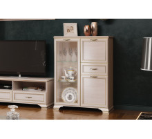 Шкаф низкий "тумба-витрина" Сиена (Бодега Белый)