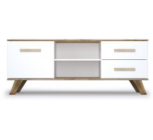 Тумба под ТВ Вега Скандинавия (глянец, белый + дуб каньон) Тумба под ТВ Вега Скандинавия (глянец, белый + дуб каньон)