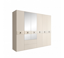 Шестистворчатый шкаф для одежды с ящиками и зеркалами Богемия Фарфале (Bogemia Farfalle) БМШ1/61 (Fа)